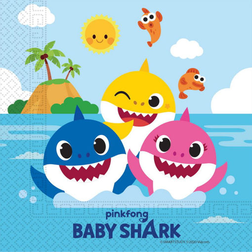 Picture of BABY SHARK NAPKINS 33X33 20PK